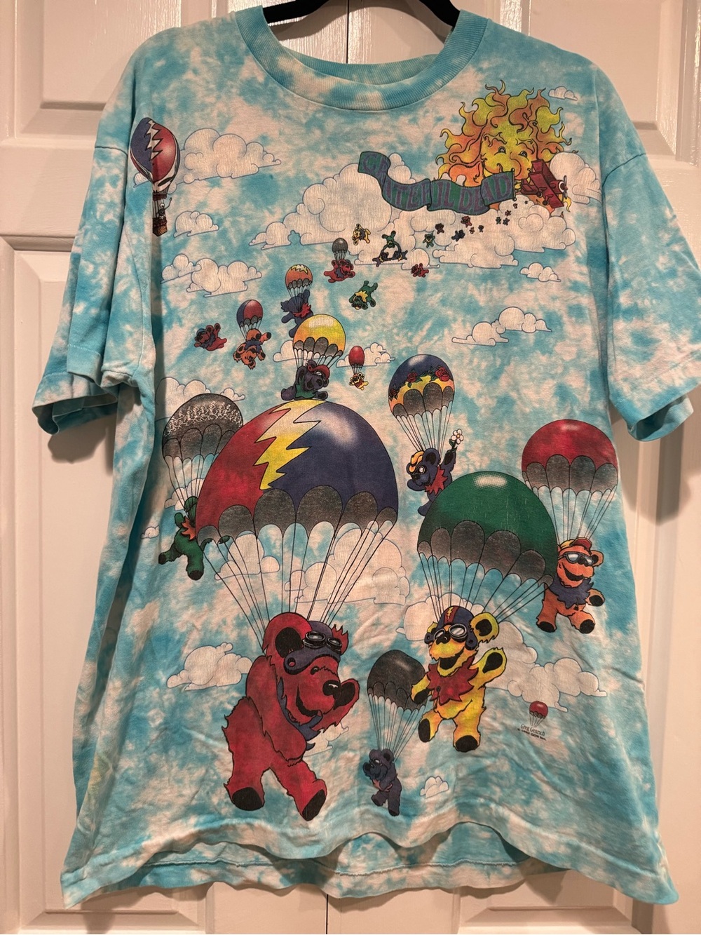 Vintage 1993 Grateful Dead Parachuting Bears Liquid Blue - Picture 2 of 4